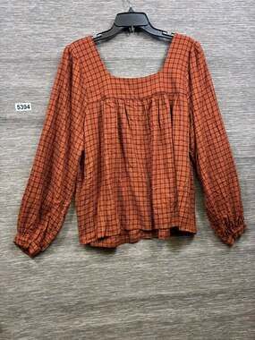 Me by Jennie Garth Womens Top 1X Harlow Printed Square Neck Orange A664762 NEW
